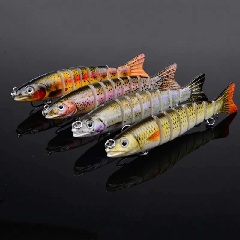 12.3cm / 17g multi articulado bass plástico iscas de pesca swimbait ganchos de pia tackle alta qualidade isca de peixe