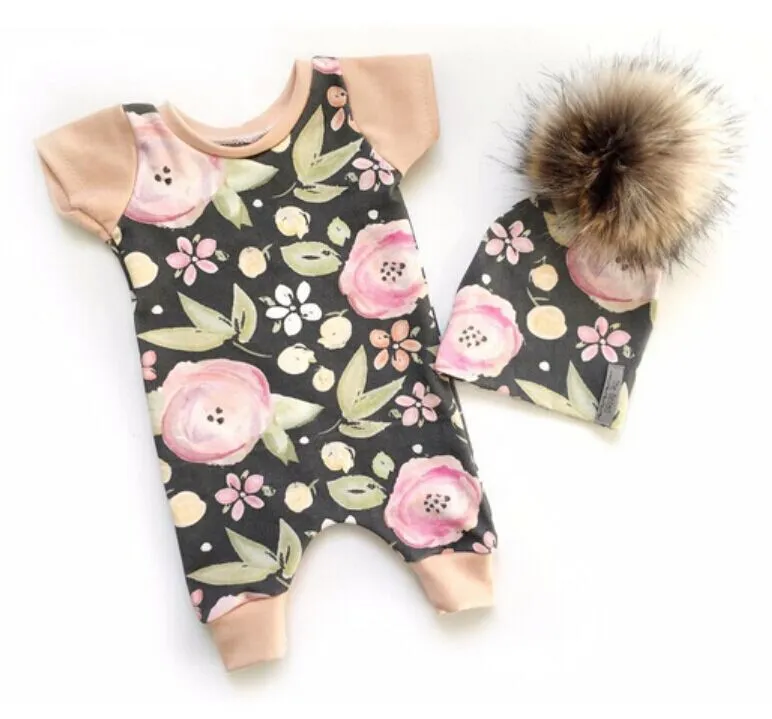 Baby meisje rompertjes katoen pasgeboren baby kleding kinderen meisje bloemen romper baby meisjes jumpsuit kinderen kleding uit een stuk outfits baby onesies