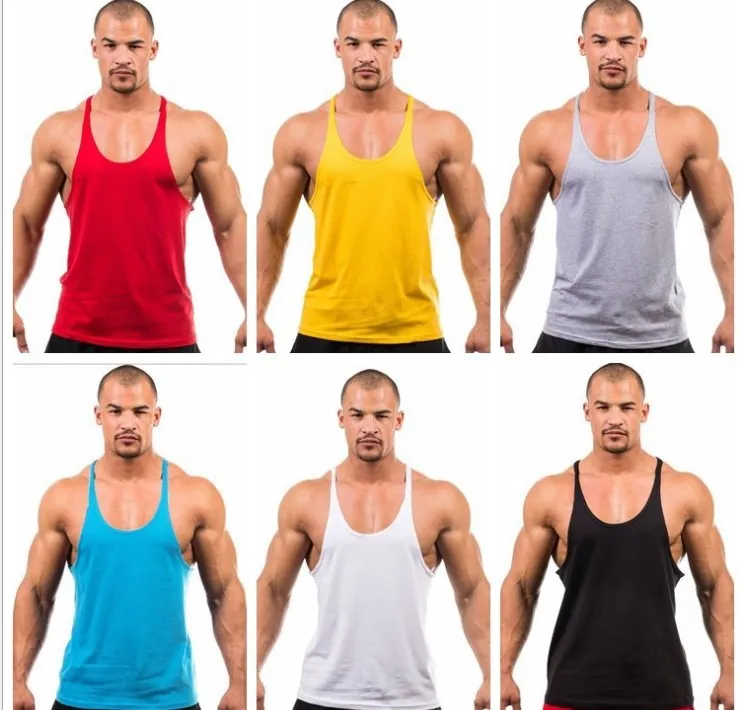 Plain Tank Top Men Gyms Stringer Sleeveless Shirt Blank Fitness Clothing Cotton Sportwear Muscle Vest - Sleeveless Tank Top And O Neck Cropped Top Price - Foto 6