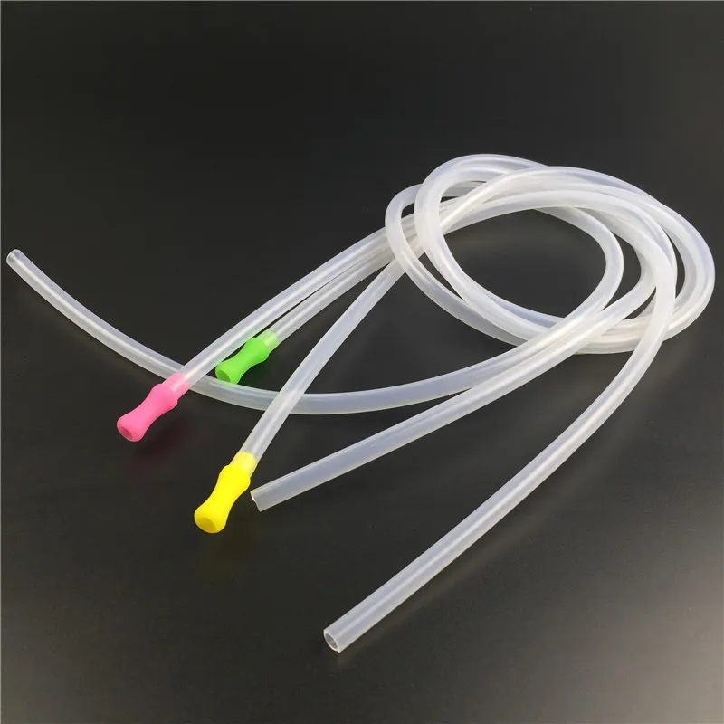 Silicone straw mouthpiece water smoking pipes with hookah 5mm*7mm outside diameter clear plastic tube 85mm colorful accessorie