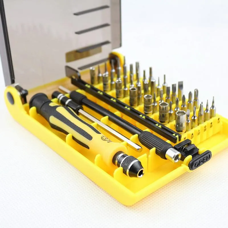 Großhandel Präzision 45 In 1 Elektron Torx Mini Magnetische Schraubendreher Werkzeug Set Hand Werkzeuge Kit Öffnung Reparatur Telefon Werkzeuge H210602