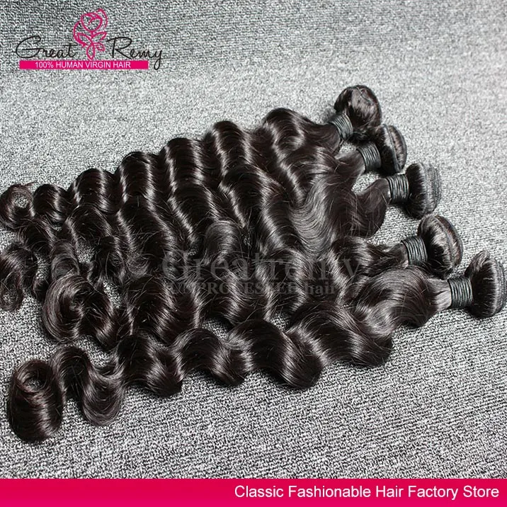 Greatremy® Retail Human Hair Extensions Brasilianska Lösa Curl Weave Bundlar Lösa Djup Billiga Virgin Hair Brazilian Hair Weaves