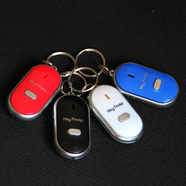 Anti-Lost Finder Sensor Alarma Whistle Key Finder LED Con Baterías Seguridad Clave Llavero Whistle Sonido LED Luz Alta Calidad