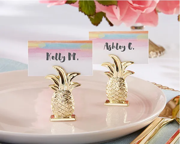 Porte-cartes en forme d'ananas doré, cadeaux de mariage, décoration de Table, vente en gros