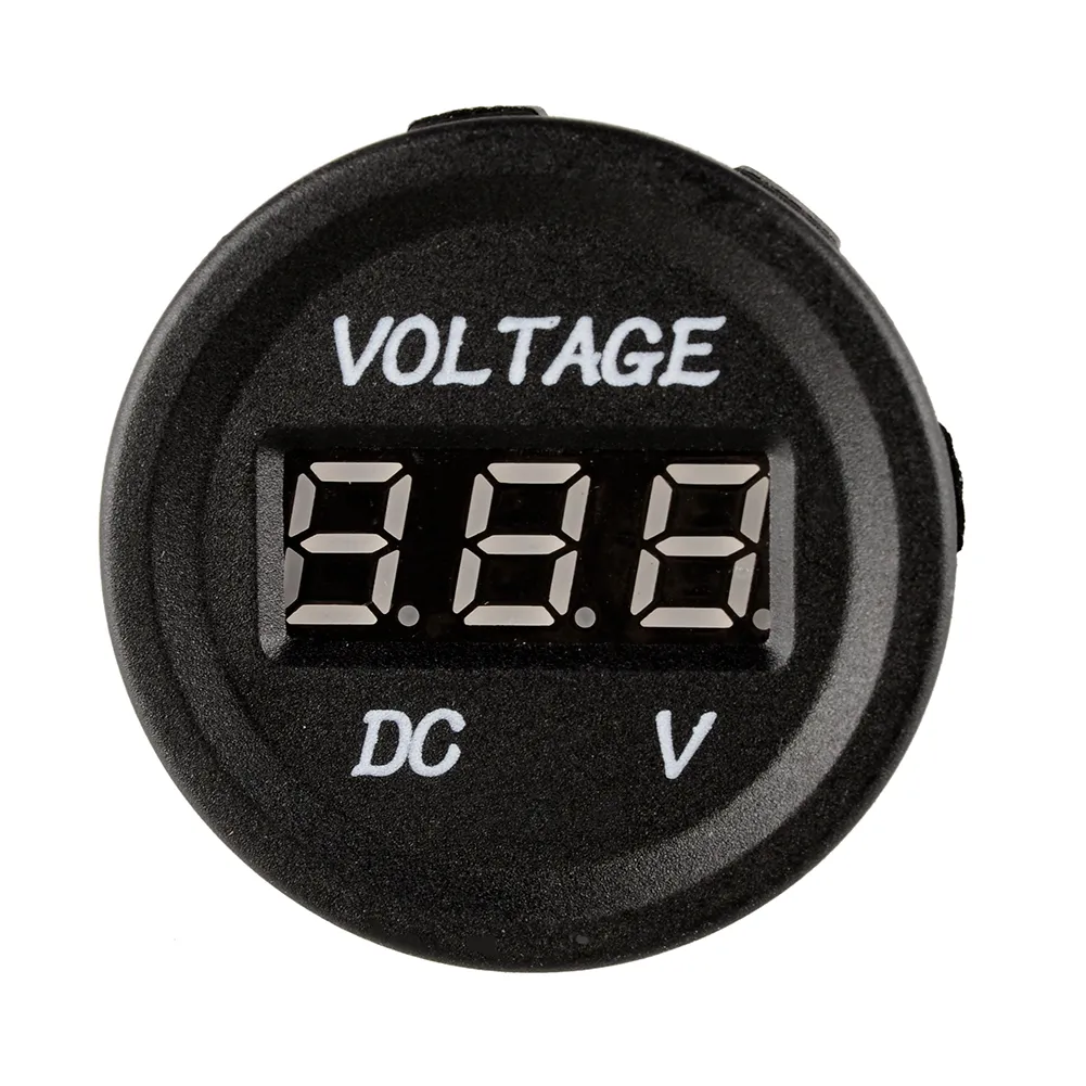 Professionell Vattentät mätare LED Digital Display Voltmeter 12V-24V Röd Blå Grön LED Light för Universal Car Motorcykel Mått 6V-36V