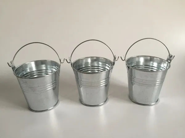 D75xH75CM Metal Cup Planter Tin Box Iron Pots Silvery Wedding Succulent Pot Mini Bucket SF020S4689282