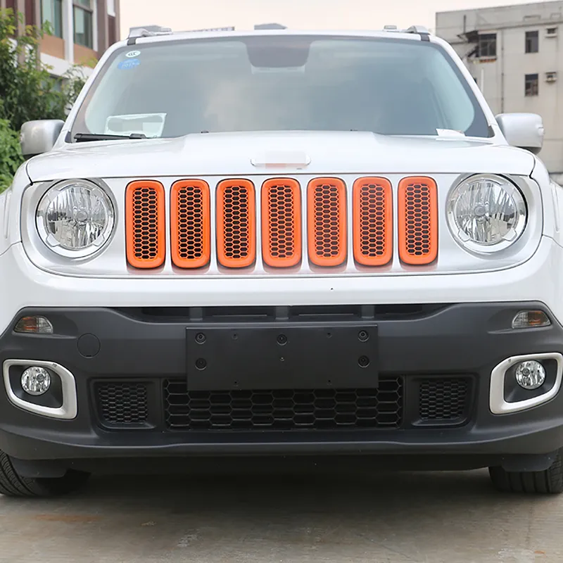 Calandre Avant Style Course Pour Jeep Renegade 2015-2018 - Noir Mat, Design Prise D'air, Facile à Installer