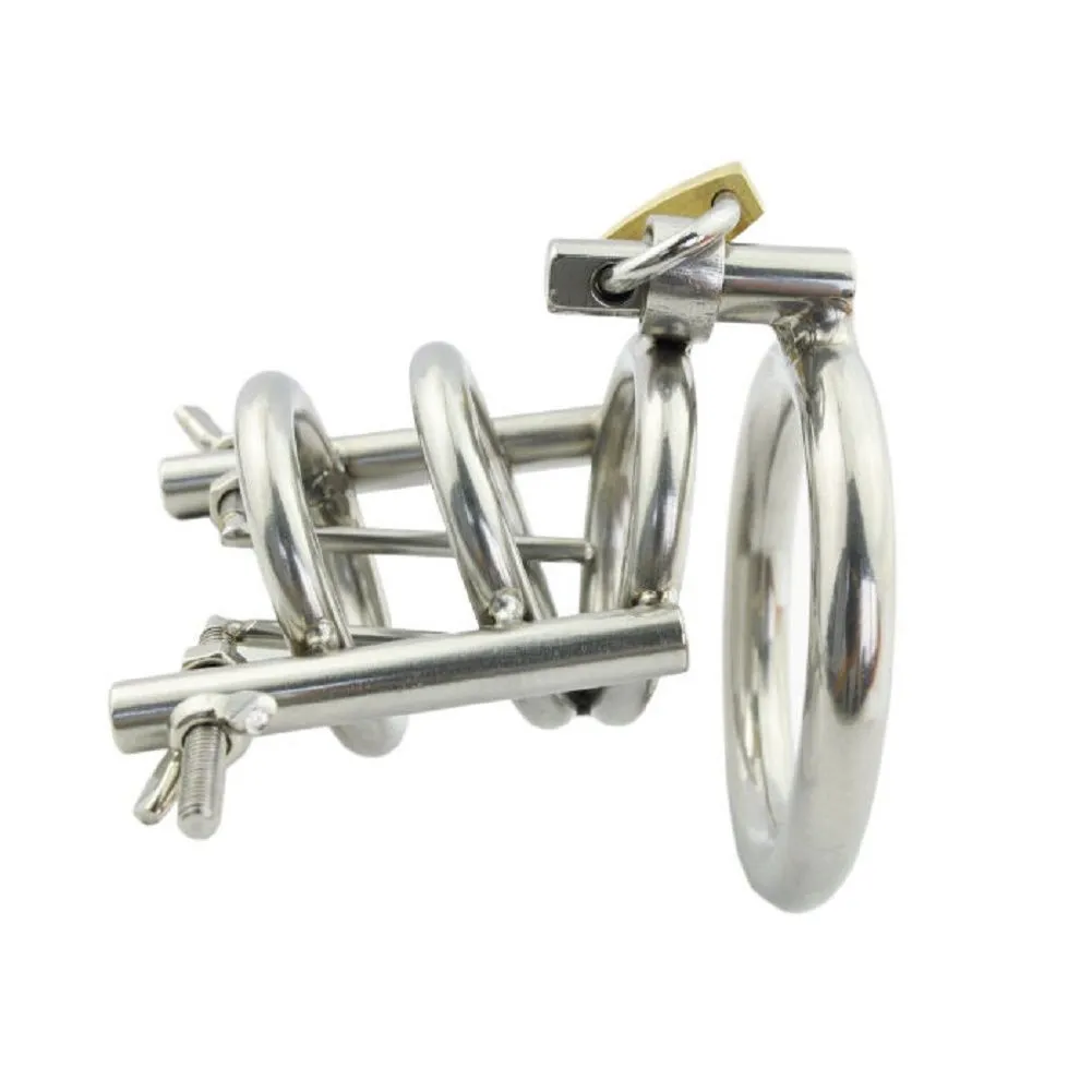 Dispositivi di castità Cintura per dispositivo di castità maschile in acciaio inossidabile Stretching uretrale Bondage Fetish ZCS83