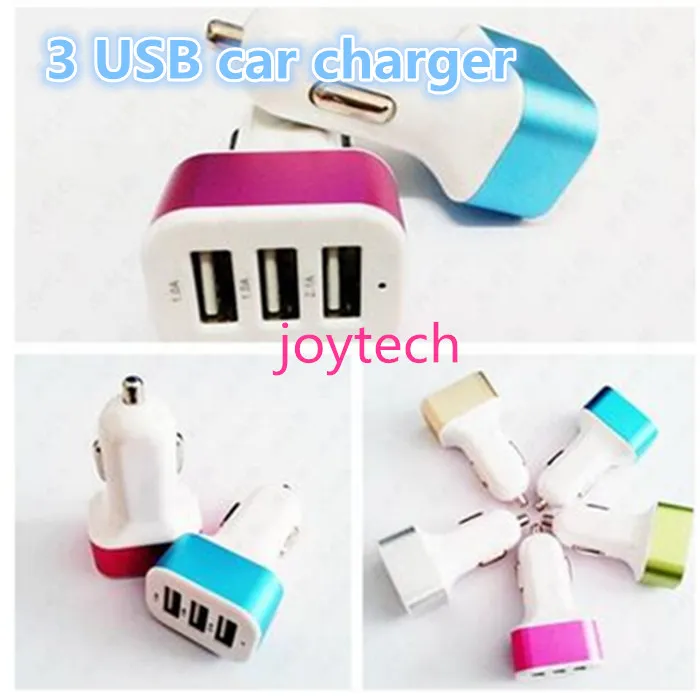 quality Universal charger Triple 3 USB Ports Car Chargers traver Adapter car plug for samsung note 5 HTC smartphone