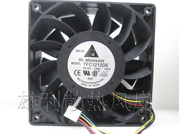 델타 TFC1212DE 12V 3.9A 12CM 120*120*38mm 4 라인 I 팬 팬 폭력적인 대형 팬