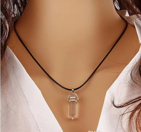 2017 pendentif en pierre naturelle chaude balle jade suspension couleur Quartz colliers pendentifs Bijoux de mode collier ras du cou Bijoux chaîne