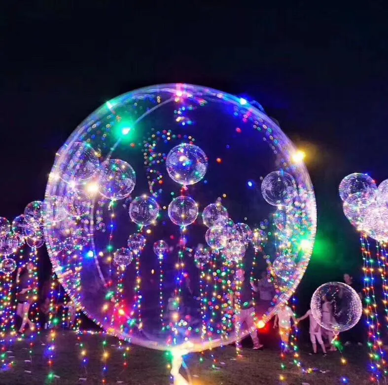 Licht omhoog Speelgoed LED String Lights Flasher Lighting Ballon Wave Ball 18 inch Helium Ballonnen Kerstmis Halloween Decoratie Speelgoed