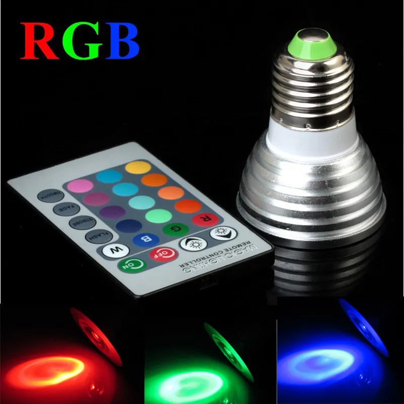 RGB 5W Spotlights E27 GU10 GU5.3 MR16 Dimmable LED Bulb Lamp Colorful atmosphere lights with Remote Controller CE RoHS Certificate approved