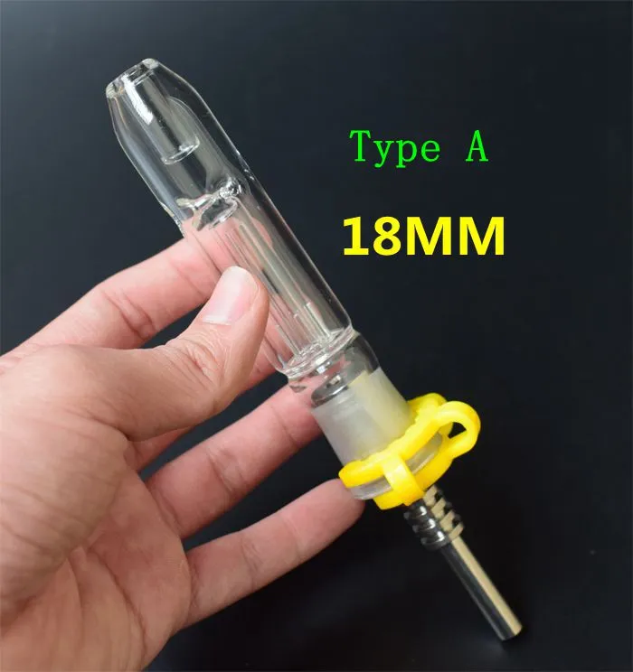 Mini Nectar Collector Kit med 10/14 / 18mm Titan Tip Quartz Spetsolja Riggglasrör för glasbonar