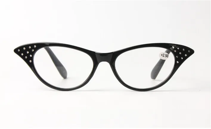 Nuevas gafas de lectura tipo ojo de gato para mujer, gafas de montura completa de resina para hombre, gafas de lectura de leopardo negro con diamantes, lot2340672