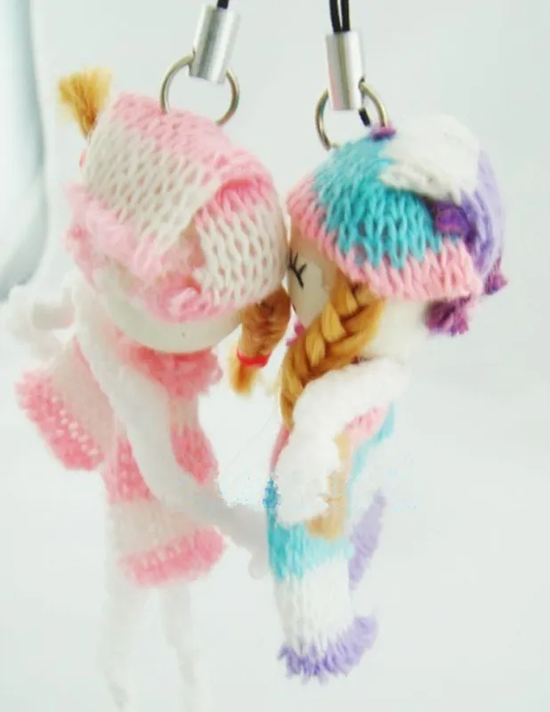 Girl Doll Crochet healdiques الزفاف ديكور الحرف مزيج DIY مجوهرات الهاتف المحمول شنق العمل الدور الخروج من الصوف دمية mini sex doll7078993