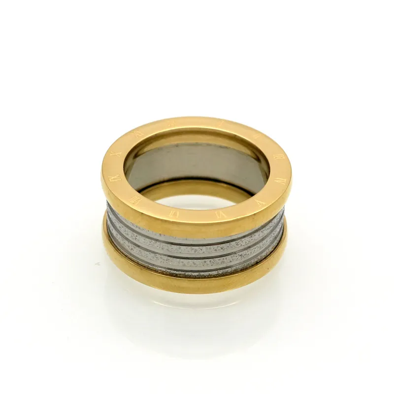 2017 romersk guld kärlek märke 316l Titanium stål smycken grossist hjärta kärlek ringar för kvinna bröllop ring smycken guld / silver / rosa färg