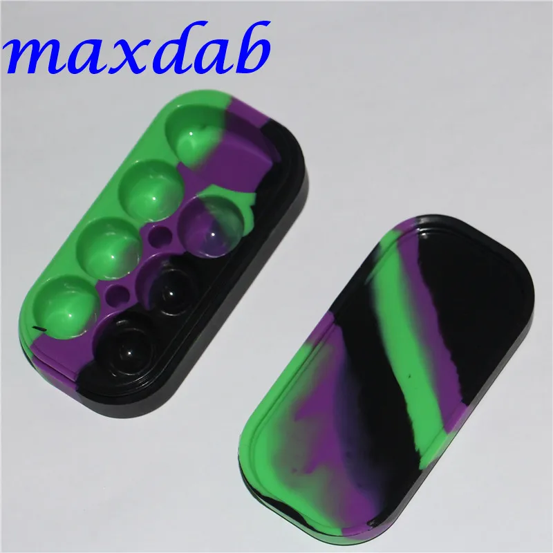 6 + 1 Nonstick Wax Containers Silikon Big Guma Can Silikonowe Jarki Wax Słoiki Dąb Magazyn Dabber Jar Bho Oil Vape FDA zatwierdzony DHL