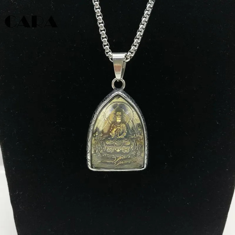 CARA 2017 NEW Statement Necklace Vintage Buddha Pendant Buddhist Necklace Buddha Religious 316L stainless steel necklace Jewelry C223u