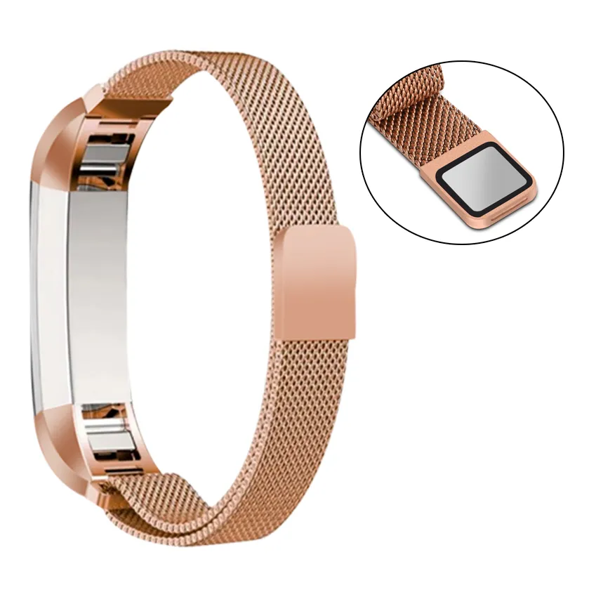 Nuevo color para Fitbit Alta Magnetic Milanese Loop Pulsera de metal Banda de reloj Correa de muñeca de acero inoxidable Pulsera Accesorios Pk charge 2