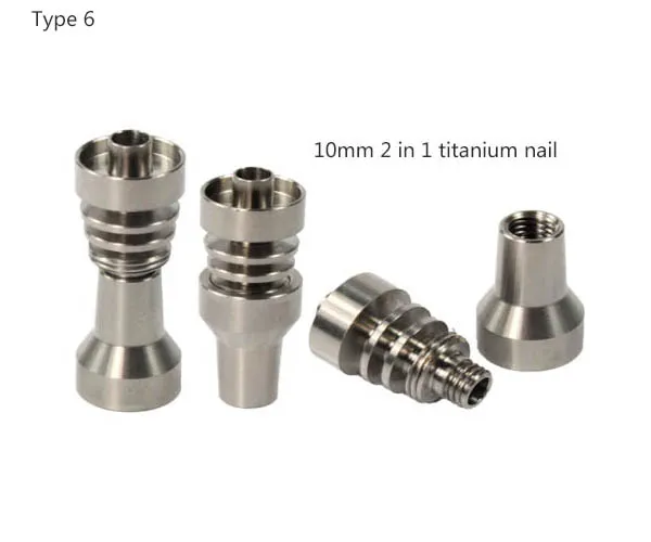 유니버설 돔형 티타늄 못 10mm 14mm 19mm 암컷 및 암컷 1 in 1 4 in 1 6 in 1 나선형 티타늄 손톱 DHL