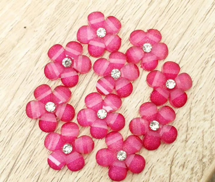 100 pièces de perles de fleur en résine strass de 15mm, bouton à dos plat pour Scrapbooking, artisanat bricolage pince à cheveux, accessoires 7661270