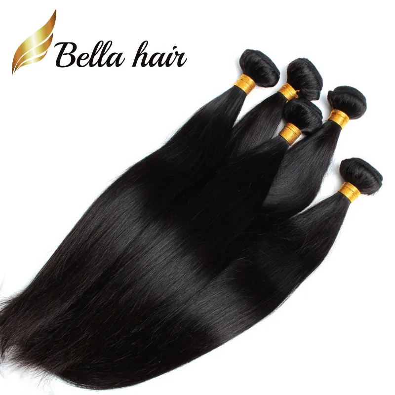 فقط إلى الولايات المتحدة الأمريكية أرخص الشعر الجيد المانح 100 ملحقات الشعر البشري الهندي 12-14-16-18-20-22-24 بوصة للنساء السود بيلا الشعر 3/4/5 قطع لكل لوط