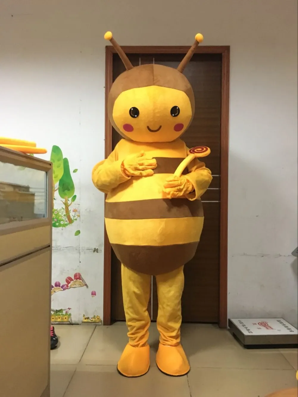 Alta qualidade pequena abelha mascote traje para adultos 100% real imagem frete grátis