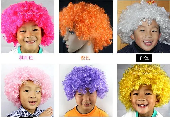 Mannen lady Clown Fans Carnaval Pruik Disco Circus Grappige Fancy Dress Party Stag Do Fun Joker Volwassen Kind Kostuum Afro Krullend Haar Pruik party props