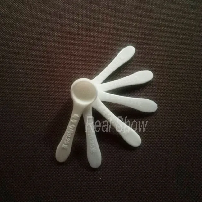 Cuillère à mesurer en plastique 0,25 g, 100 pièces par mini cuillère en plastique, cuillère à poudre en plastique 0,25 g