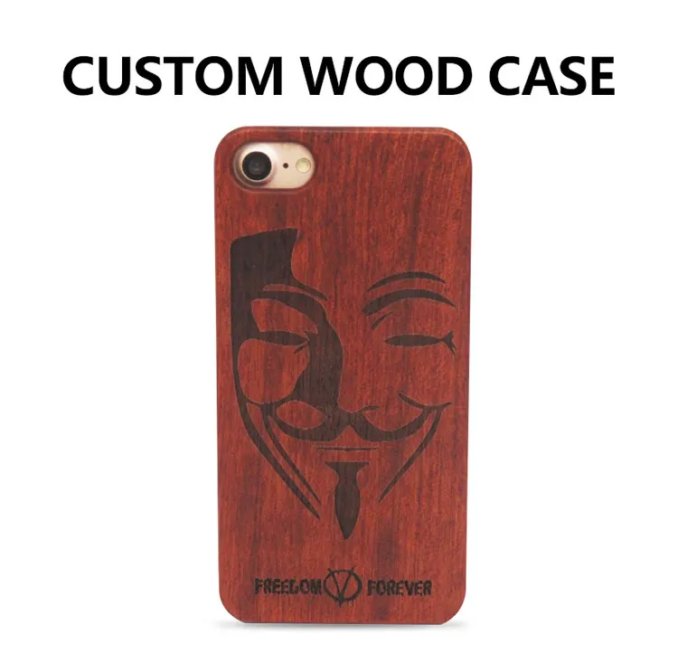 Wholesale Customize Logo DIY High Quality Wood Carving Mobile Phone Case for iPhone 6 6 Plus White Maple Wooden Case