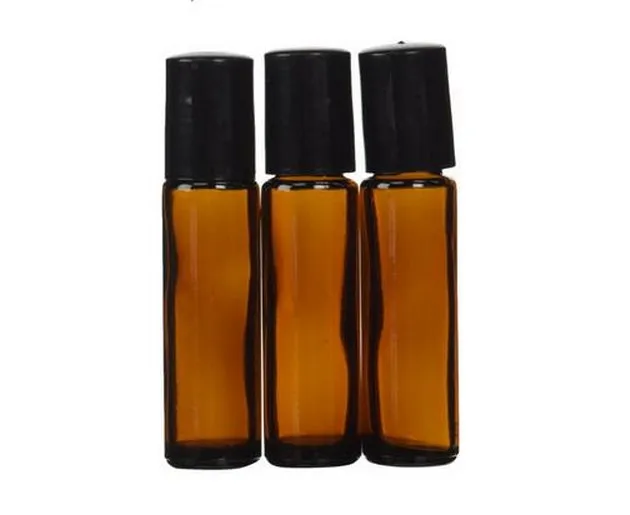 Fabrikspris 10ml Roll på parfymflaska, 10 ml Amber Essential Oljevals på flaska, liten glasrullbehållare