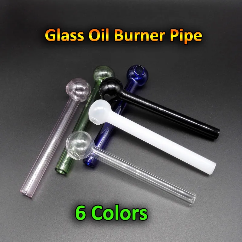 Mini 4.0inch Pyrex Glass Oil Burner Pipe Cheap Clear Pink Blue Green Oil Burner Glass Pipes Tobacco Smoking Accessories For Water Bongs