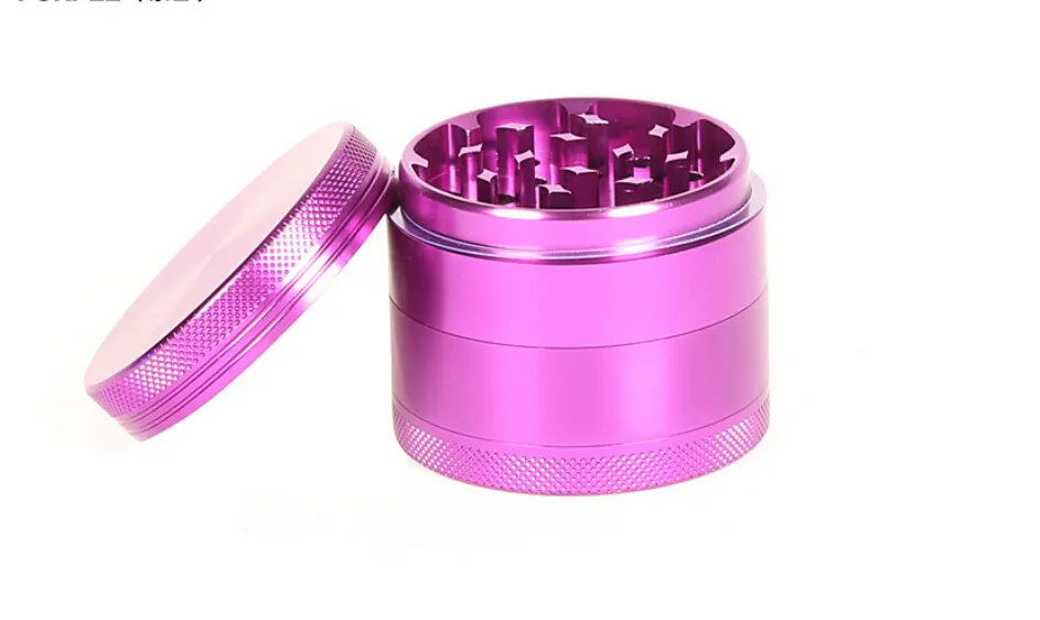 Multi Colors Grinder 4 Piec Herb Grinder Zink Alloy Rökning CNC Tänder Herbal Tobacco Grinder 4 delar