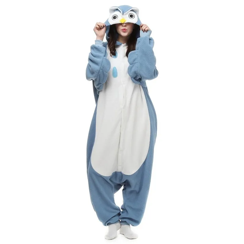 Nouvelle Usine Marque Ventes Chaudes Adulte Hibou Pyjamas Unisexe Vêtements De Nuit Amoureux Onesie Pyjama Night Owl Cosplay Robe Animaux De Bande Dessinée Hibou Combinaison