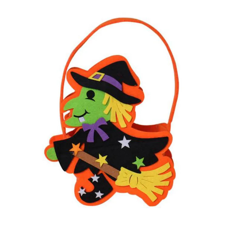 Rick 또는 Treat Hallowen Smile Pumpkin Bag Kids Candy Bag Funny Cute Candy 핸드백 하우스 키핑 주최자