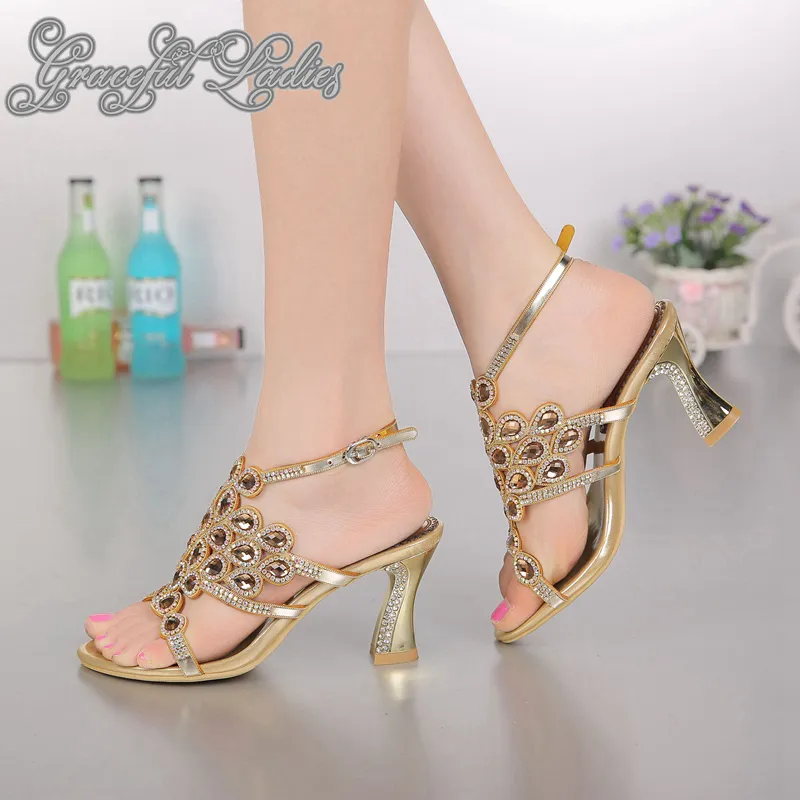 Elegant Gold and Black Metallic Sandals for Women