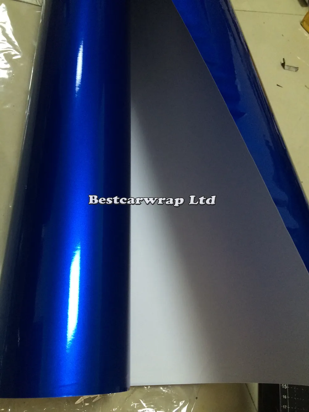 Полуночная конфеты Gloss Metallic Blue Vinyl Wrap Car Wrap с воздушным пузырьком Бесплатный размер: 1,52*20 м/рулон 5x67 -футовый рулон