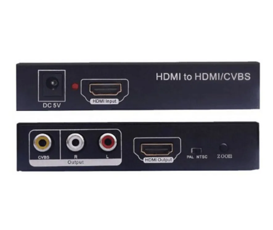 Convertidor HDMI a RCA /AV/CVBS y HDMI, dos distribuidores con salida AV HDMI, divisor