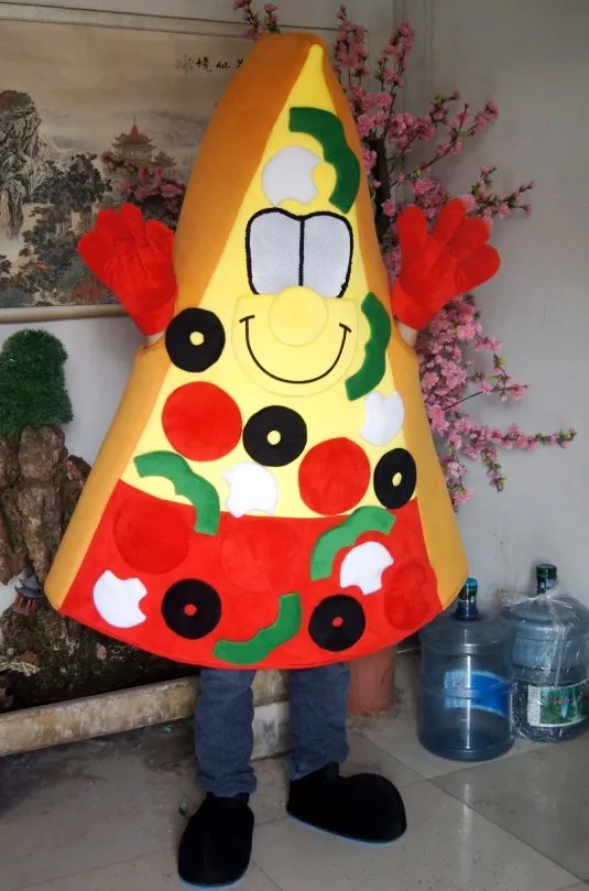 Hot High Quality Real Pictures Deluxe Pizza Sandwich Mascot Kostym Fancy Carnival Costume Gratis frakt