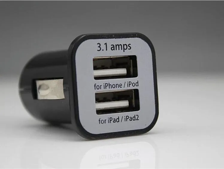 USAMS 3.1A USB ثنائي 2 منفذ صغير شاحن سيارة 5V 3100mAh محول الطاقة ل iPhone 6s 5S Samsung S7 S6 edge HTC العالمي