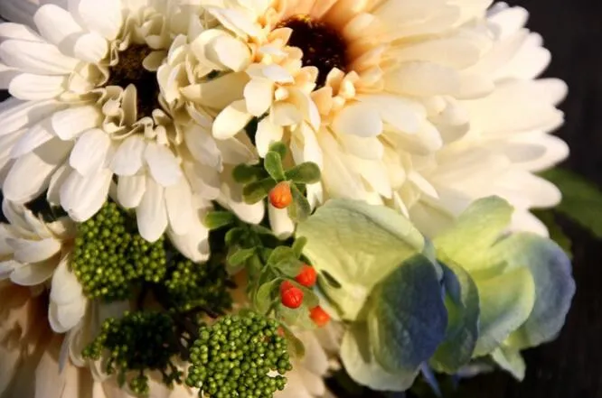 Flor de simulación artificial gerbera ramos de boda de crisantemo africano fu lang girasol con flores decoración del hogar SF012