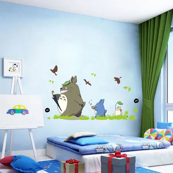 Cartoon Totoro muurstickers verwijderbare kunststicker muurschildering voor kinderen jongens meisjes slaapkamer speelkamer kinderkamer home decor verjaardag kerst 5184766