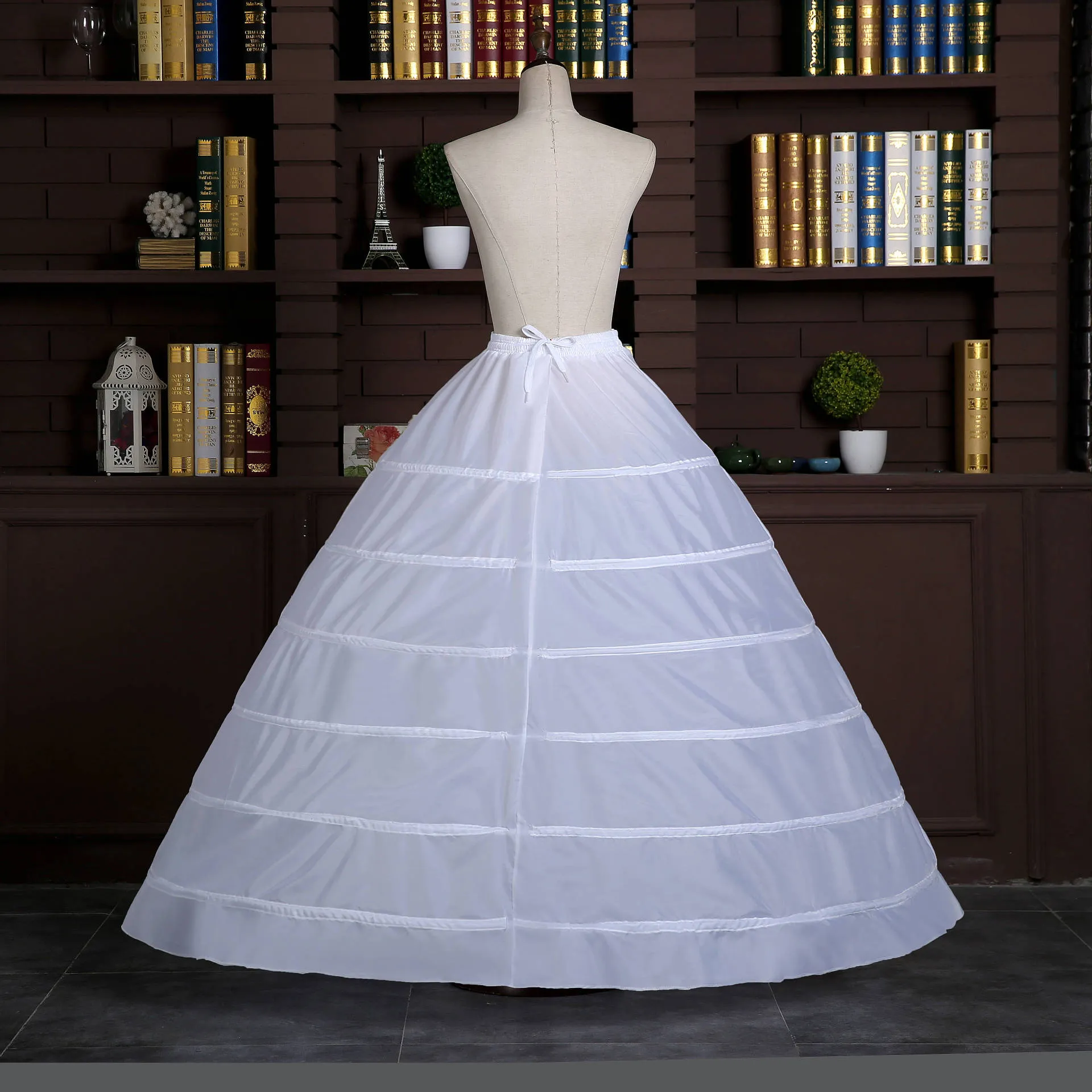 Imagen Real vestido de baile vestidos de novia enagua círculo aros blanco Pannier bullicio princesa Slip faldas enagua de alta calidad