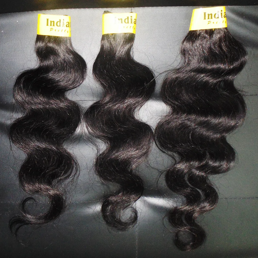 Najtańsze ceny Przetworzone Indian Human Hair Grube Wiązki 9 sztuk / partia Hot Sprzedaży Ciało Wave Splot Szybka Darmowa Wysyłka