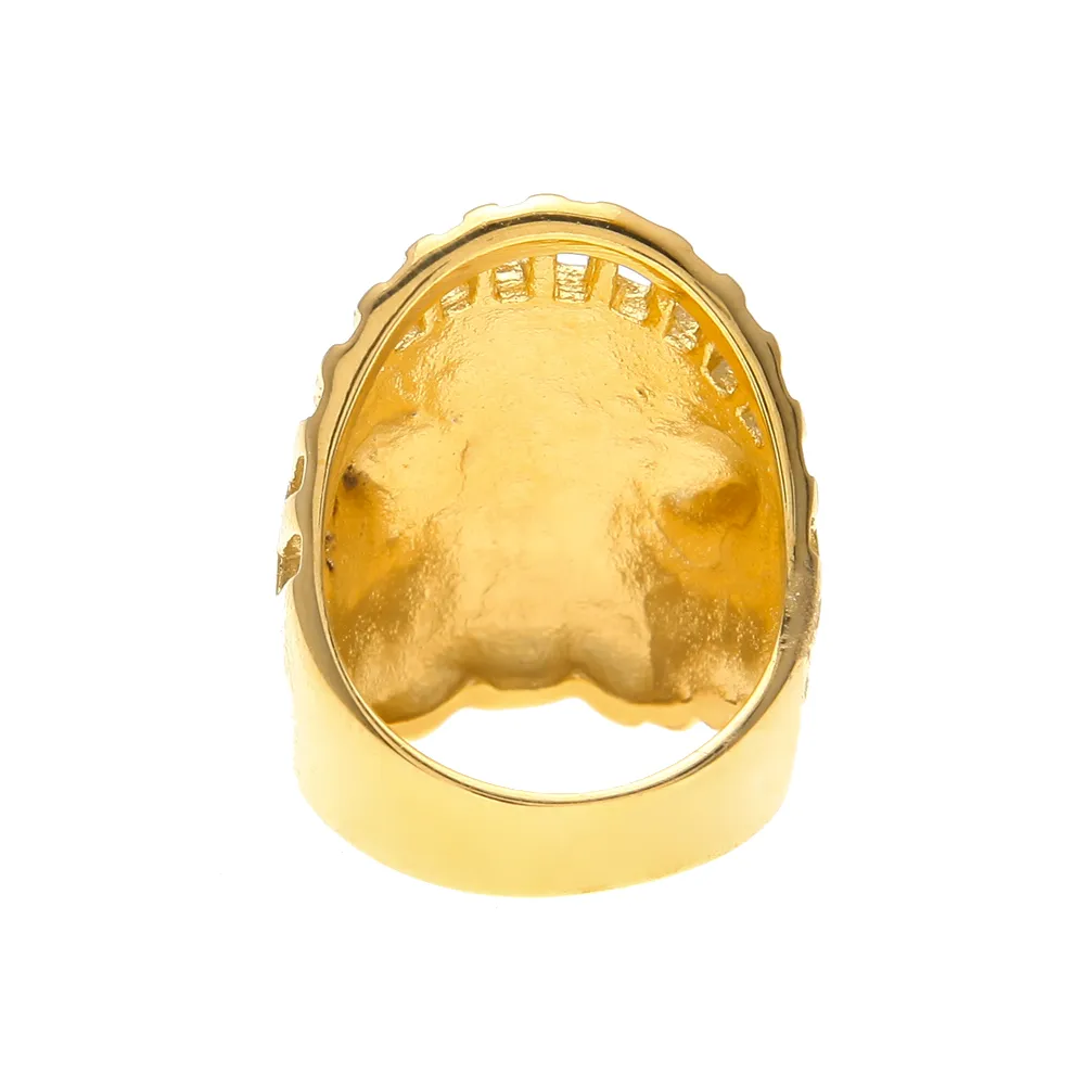 New Retro Tibetan Fashion Jewelry Gold Plated Egyptian Pharaoh Ring Egypt King Tut Egyptian Pharaoh Finger Ring
