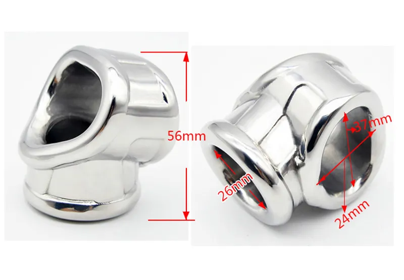 Three Hole Stainless Stell Scrotal Binding Cock Ring Penis Ring Male Cage Penis Sleeve Sex Toys for Male B2-2-1498262494