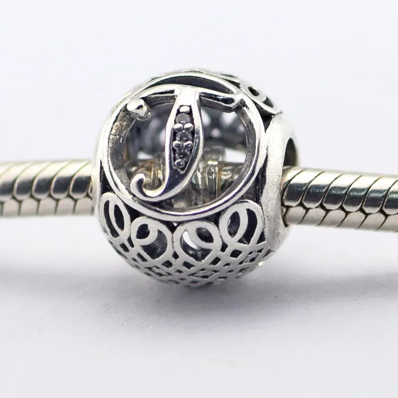 Vintage t şeffaf CZ 20 100% 925 Ayar Gümüş Boncuk Fit Pandora Charms Bilezik Otantik DIY Moda Takı