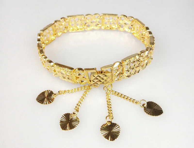 2016 Новая мода ювелирные изделия покрытием 18 K золото сердца подвески браслет выдалбливают MS браслет аллергии KS340 Бесплатная доставка