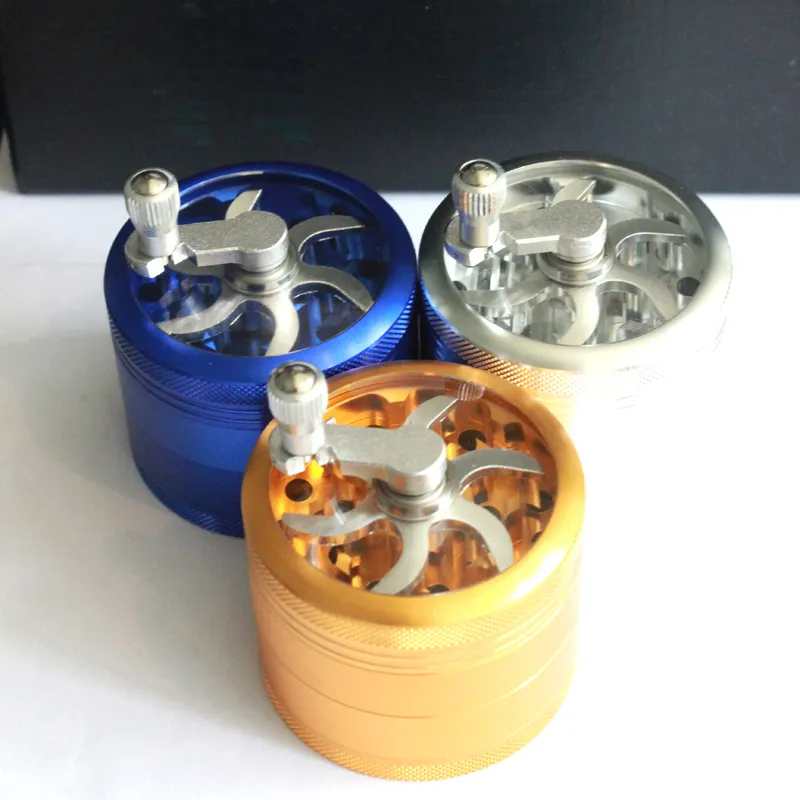 Royal glass Smoking Accessories 4 parts Herb Tobacco Grinders DI 60MM Metal Grinder mix color